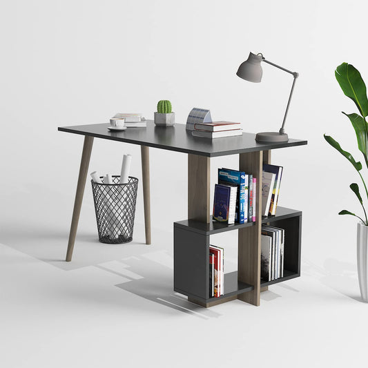 Study & Office Desk 120×60 cm (Walnut-Anthracite)