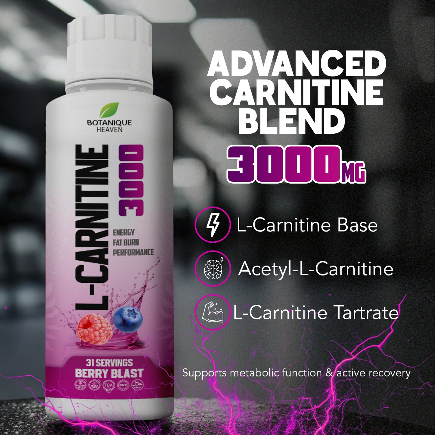 L-Carnitine 3000 Liquid + Vitamins (Berry Blast)