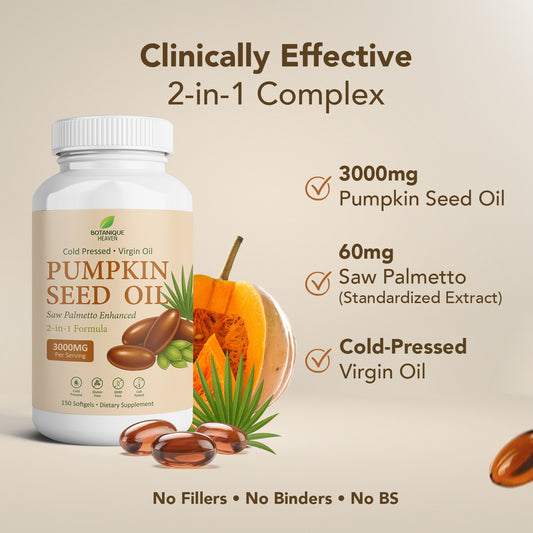 Pumpkin Seed Oil & Saw Palmetto – 3600mg (150 Softgels)