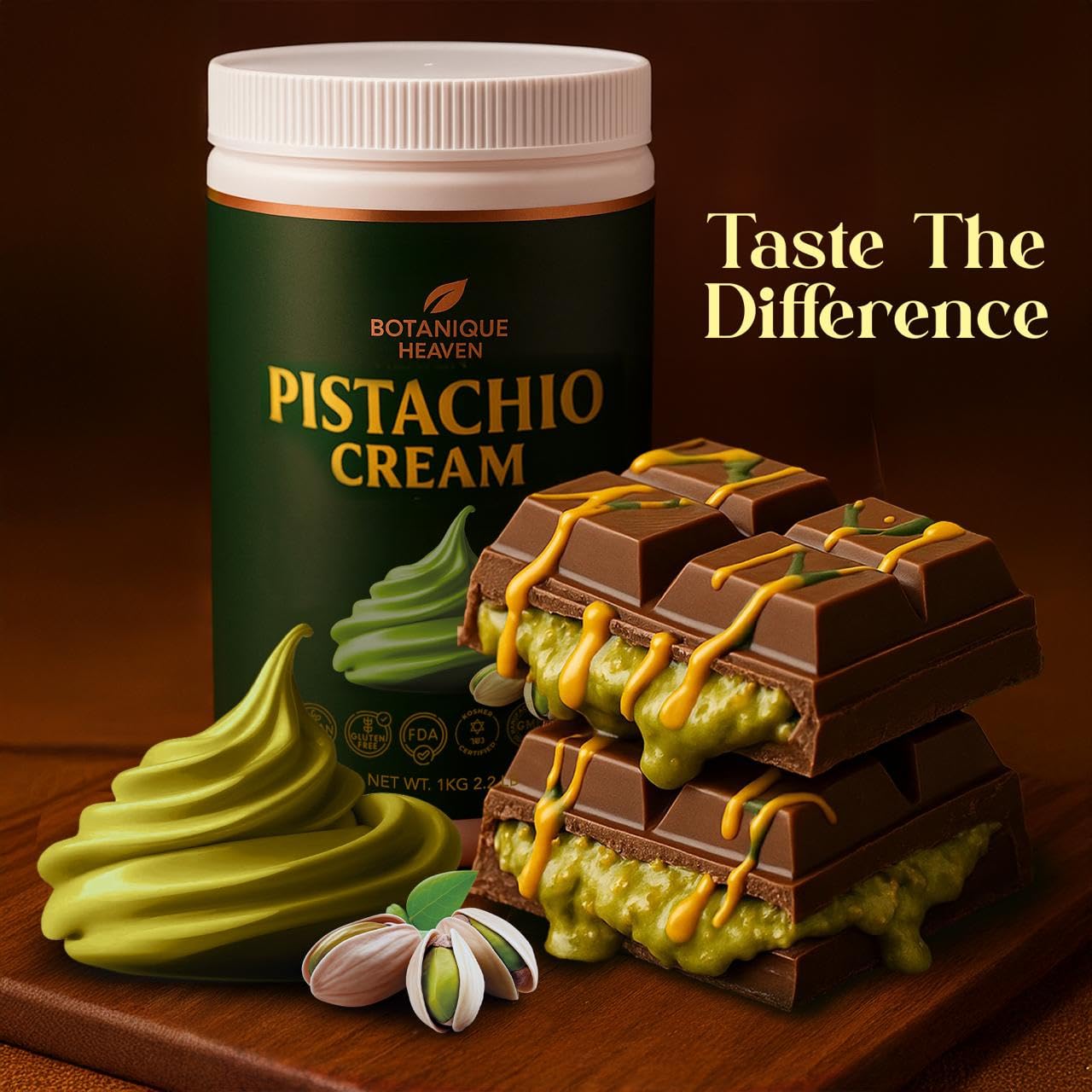 Premium Pistachio Cream – 35% Pistachio Content | 2.2 lb (1 kg)