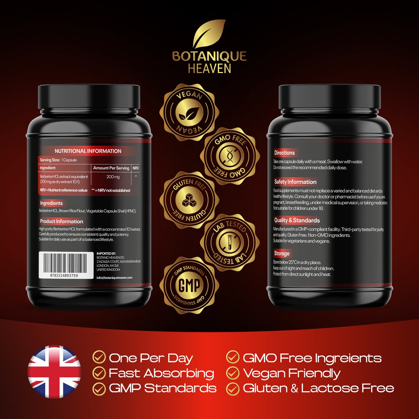 Berberine HCL 2000mg – 90 Vegan Capsules
