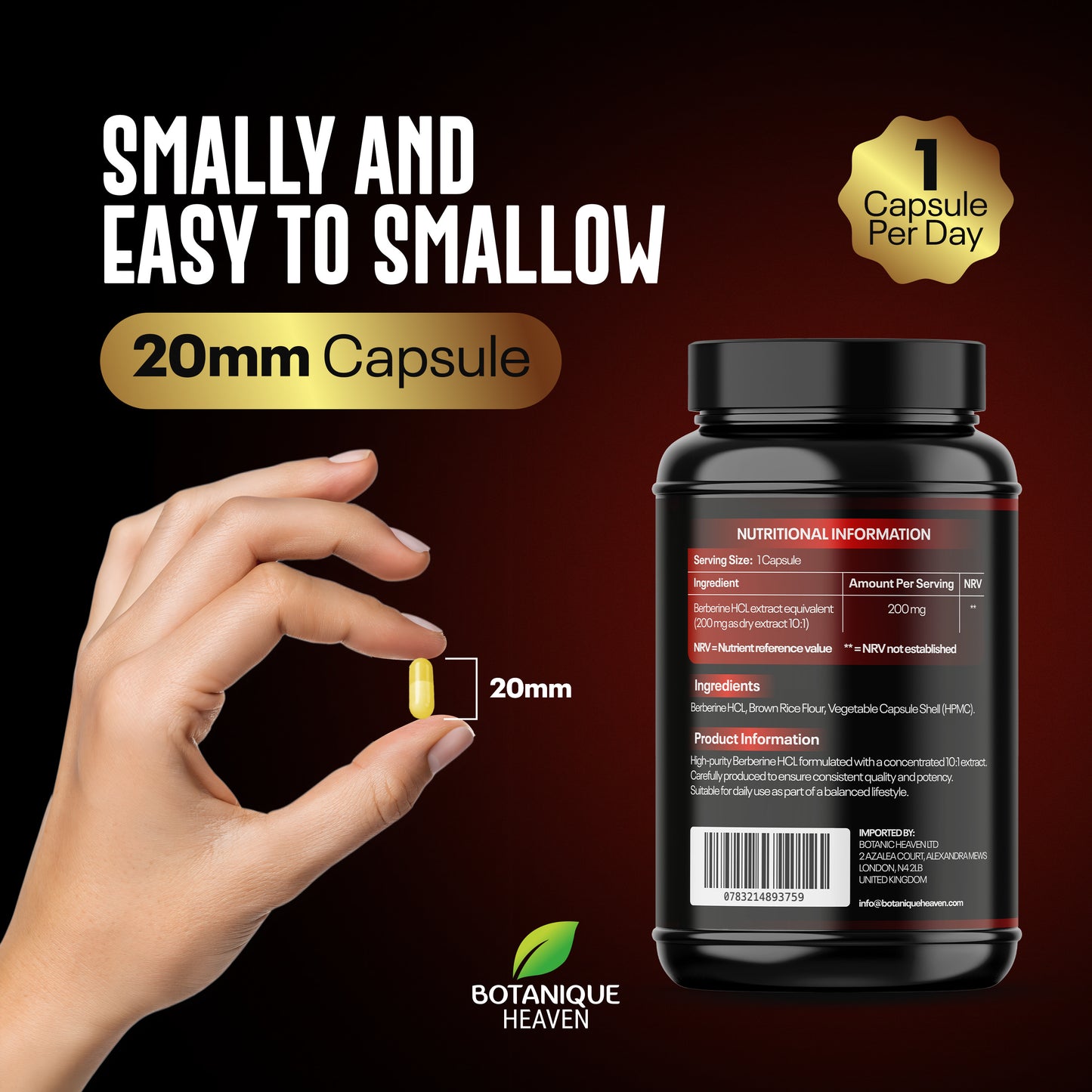 Berberine HCL 2000mg – 90 Vegan Capsules