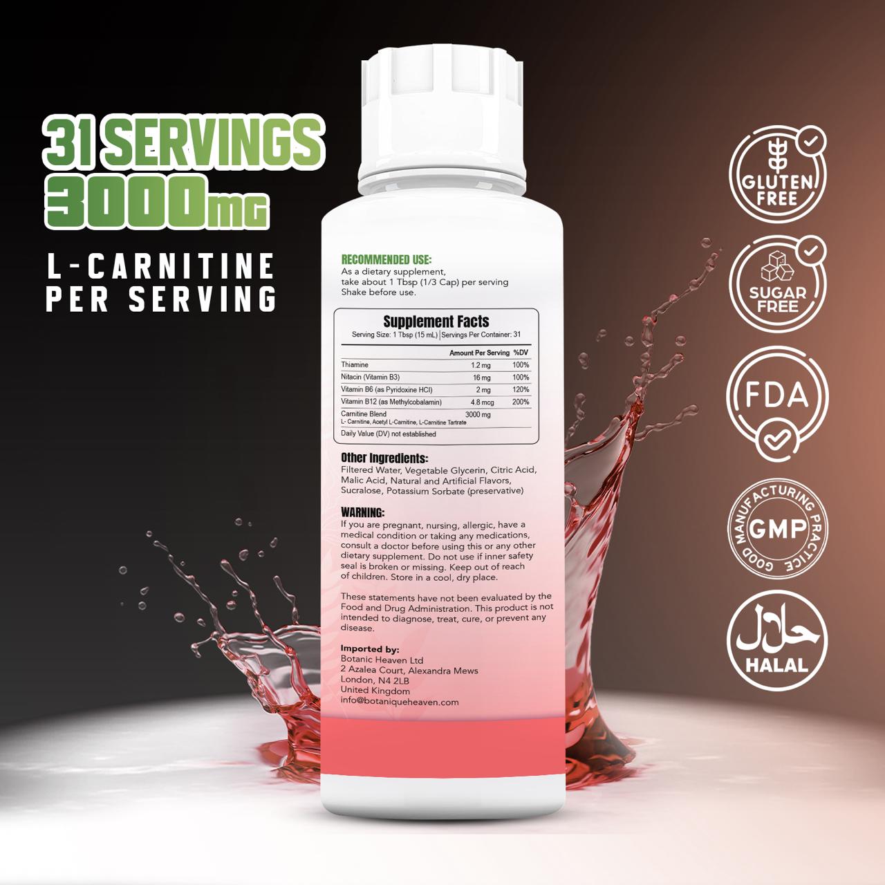 L-Carnitine 3000 Liquid + Vitamins (Watermelon)