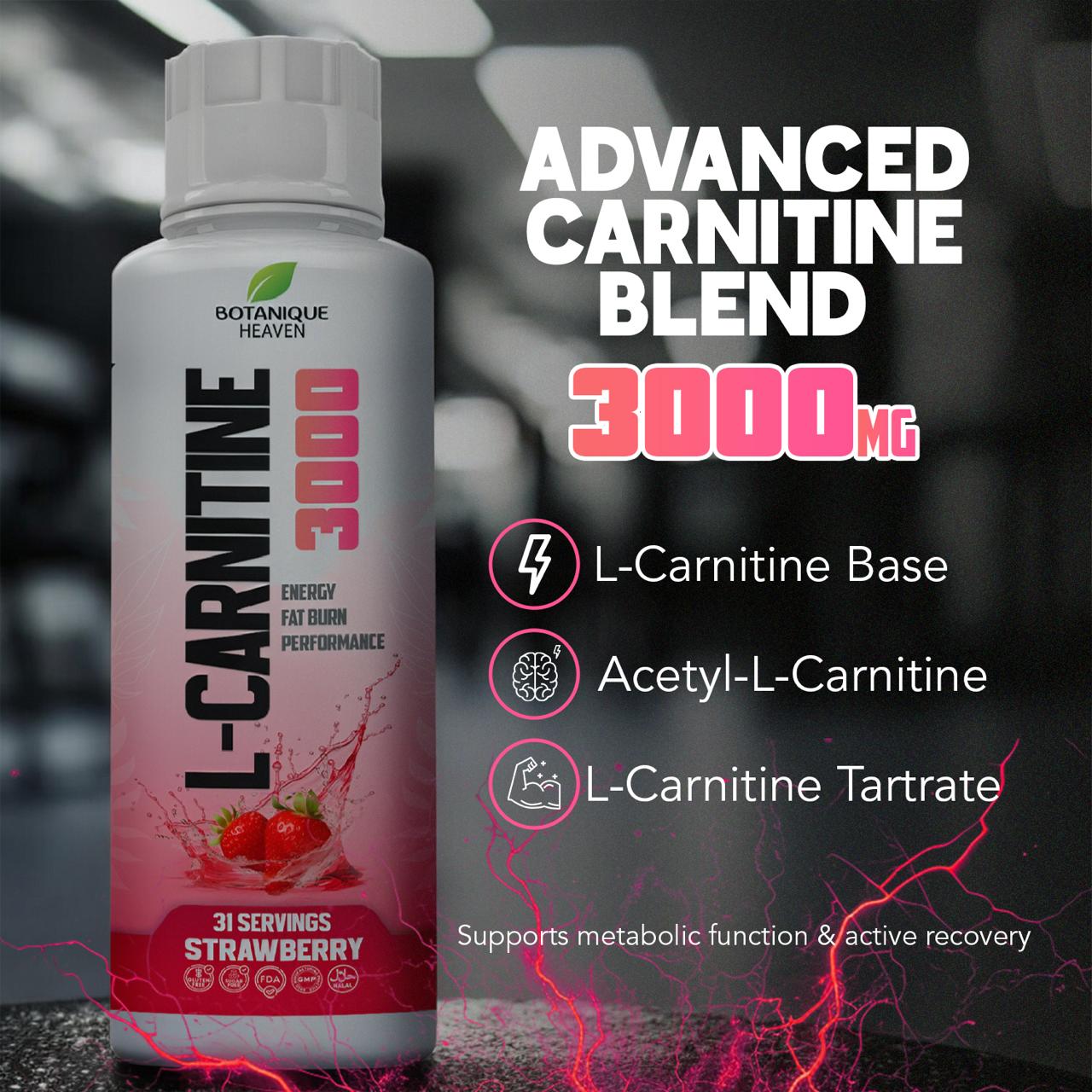 L-Carnitine 3000 Liquid + Vitamins (Strawberry)