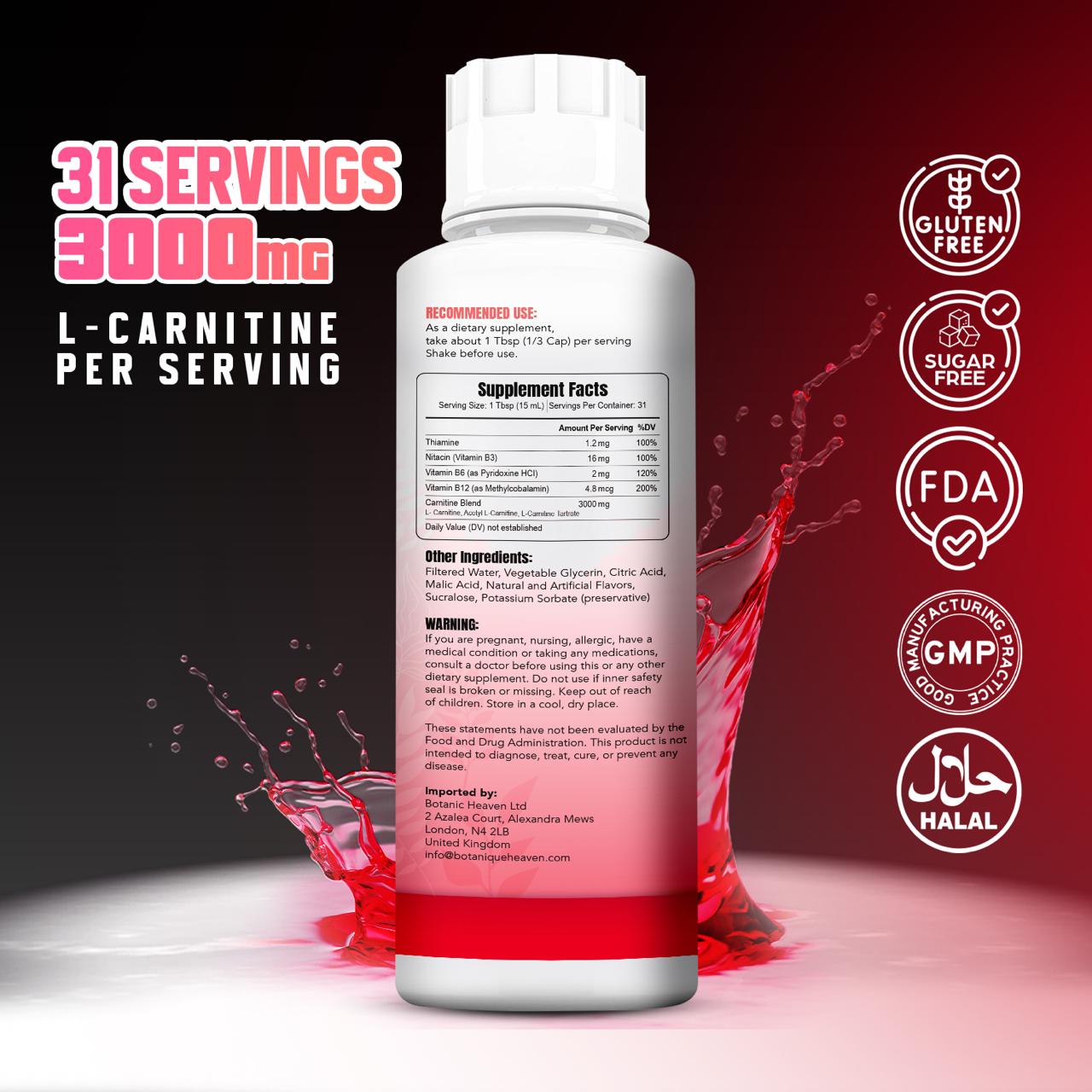 L-Carnitine 3000 Liquid + Vitamins (Strawberry)