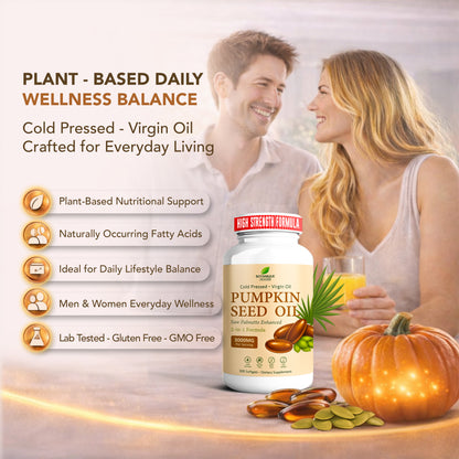 Pumpkin Seed Oil & Saw Palmetto Capsules – 3600mg per Serving, 300 Softgels