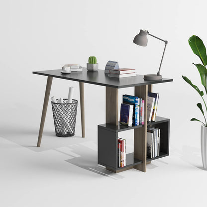 Study & Office Desk 120×60 cm (Walnut-Anthracite)