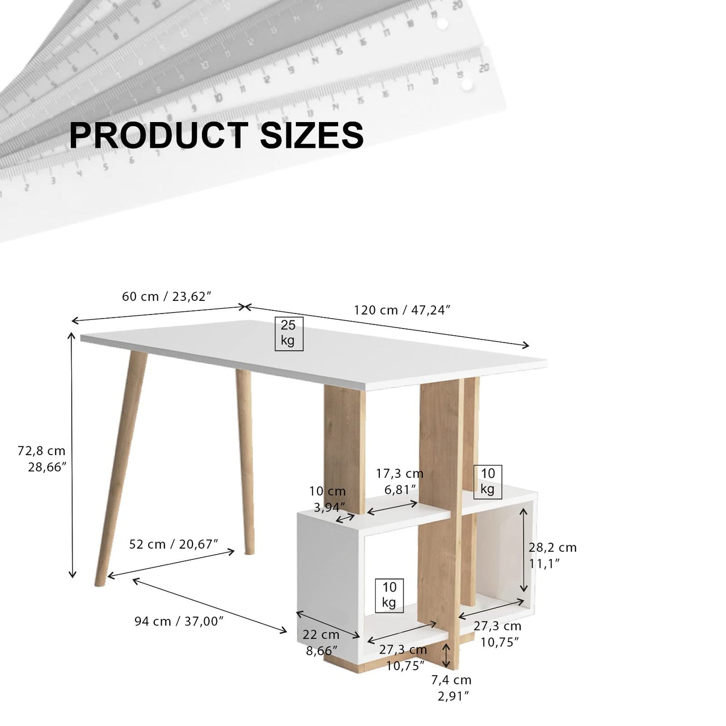 Study & Office Desk 120×60 cm