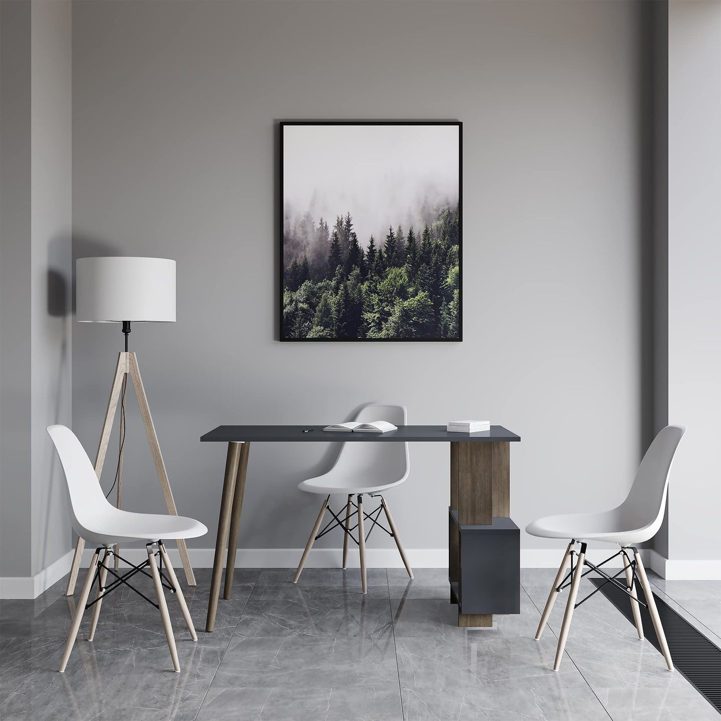 Study & Office Desk 120×60 cm (Walnut-Anthracite)