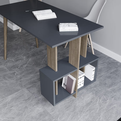Study & Office Desk 120×60 cm (Walnut-Anthracite)