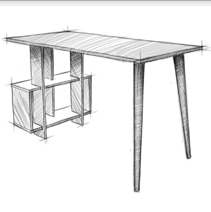 Study & Office Desk 120×60 cm (Walnut-Anthracite)
