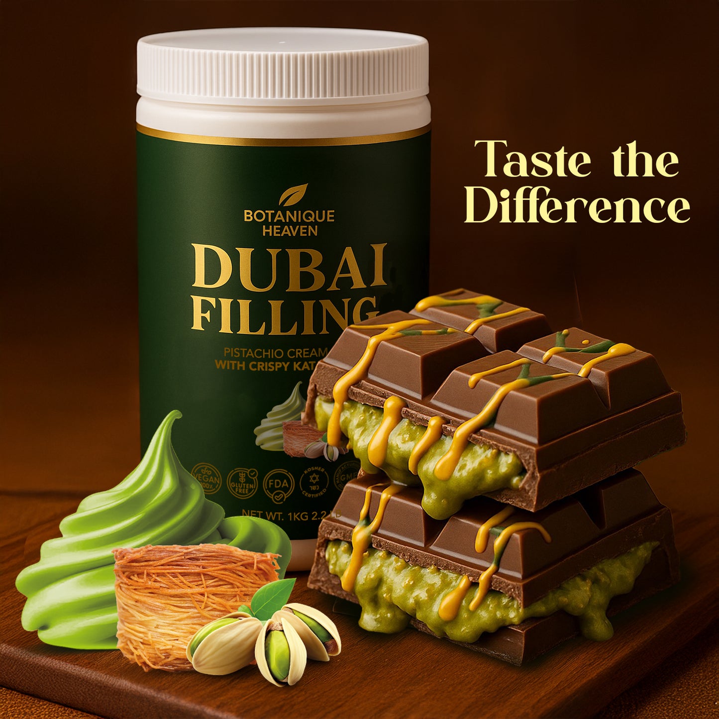 Pistachio Cream with Crispy Kataifi – 35% (1kg)